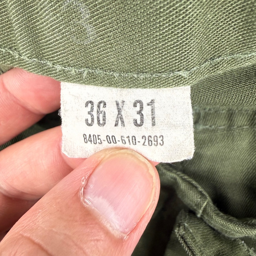 Vintage US Military Pants Fits Mens 36x30 Green OG 507 Ideal Zip Utility 80s - Picture 9 of 15